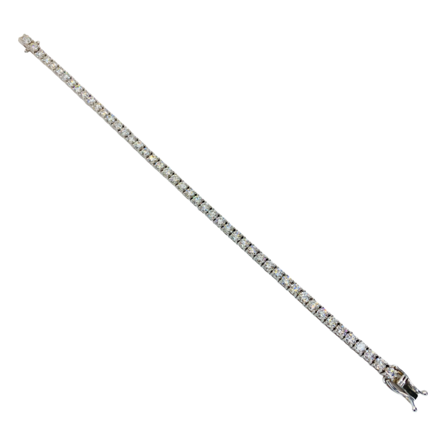 14K White Gold Diamond Tennis Bracelet 7.38 Carats F-G,VS