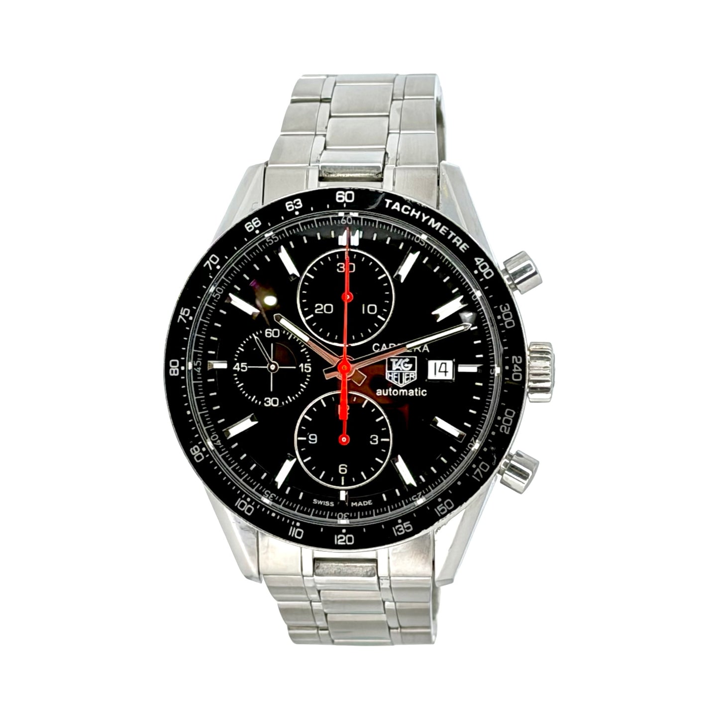 TAG Heuer Carrera Automatic Chronograph Black Dial Steel Bracelet CV2014.BA0794