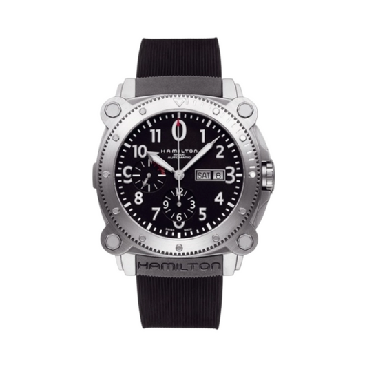 Hamilton Khaki Navy BeLOWZERO 46mm Automatic Chronograph Black/Steel/Rubber H78616333