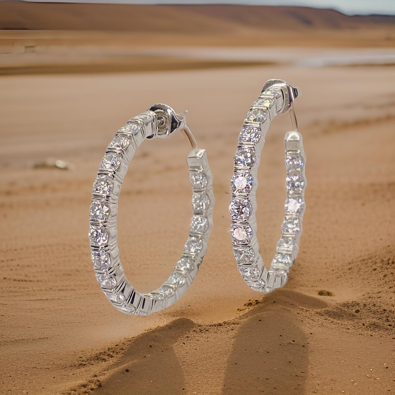 Platinum Harry Winston Diamond Hoop Earrings