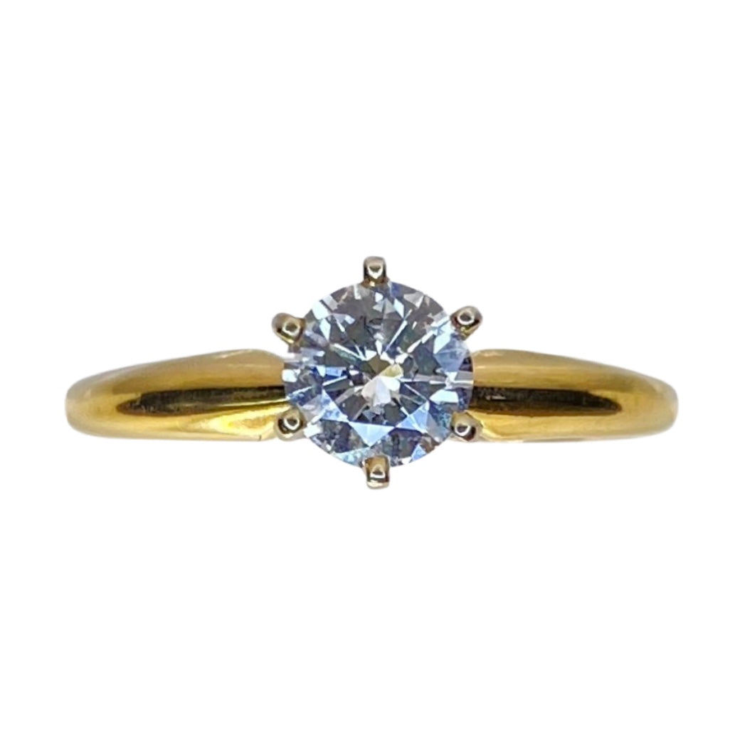 14K Yellow Gold Solitaire Diamond Ring