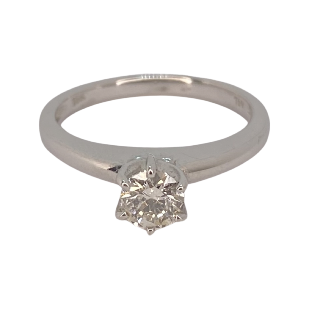 18K White Gold 0.50CT Solitaire Diamond Ring