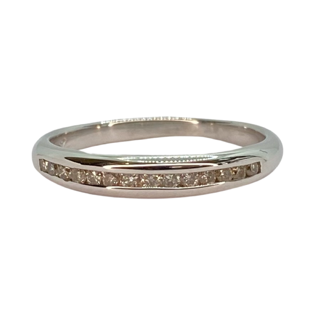 14K White Gold Diamond Band Ring