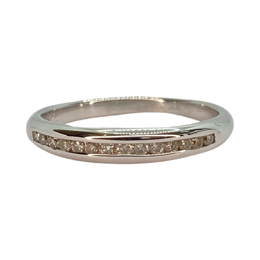 14K White Gold Diamond Band Ring