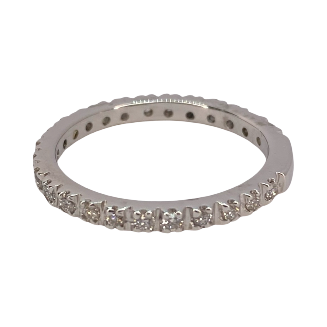 14K White Gold Semi Eternity Ring