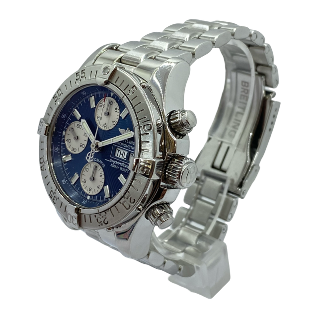 Breitling Superocean Blue Dial Automatic Chronograph Steel Bracelet A13340