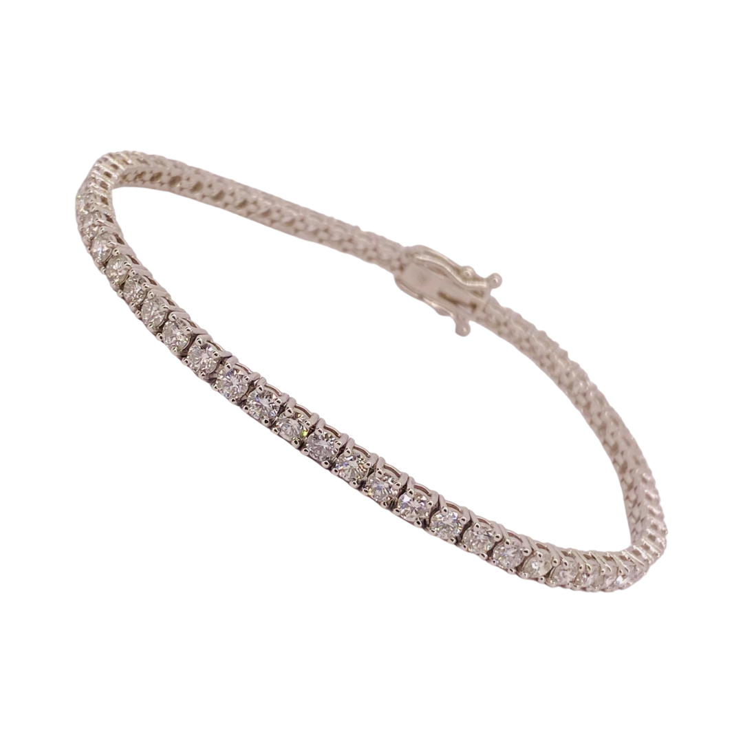 14K White Gold 4.90CTS Tennis Bracelet