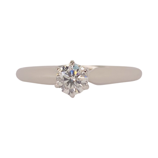 14K White Gold Solitaire Diamond Ring