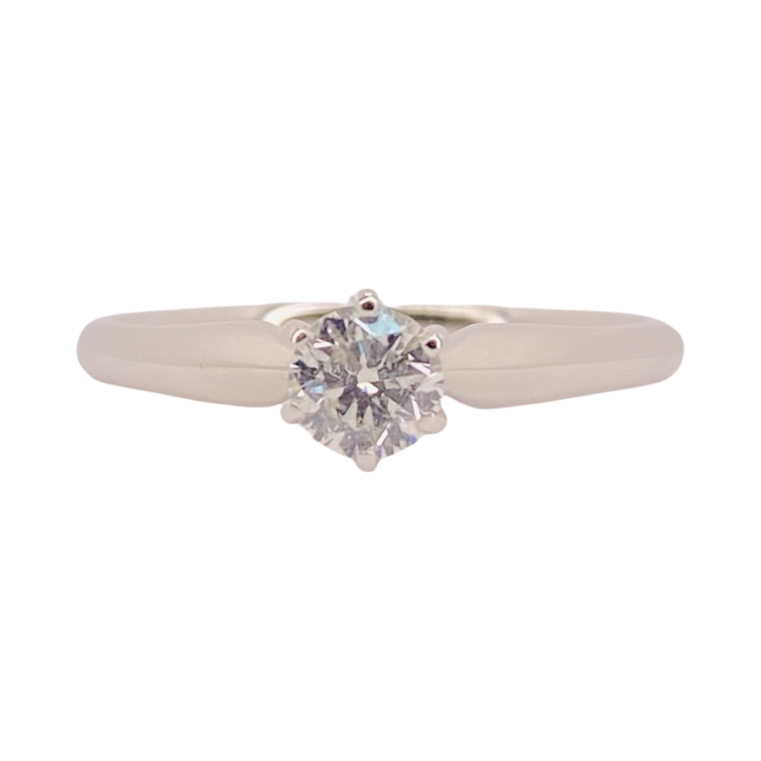 14K White Gold Solitaire Diamond Ring