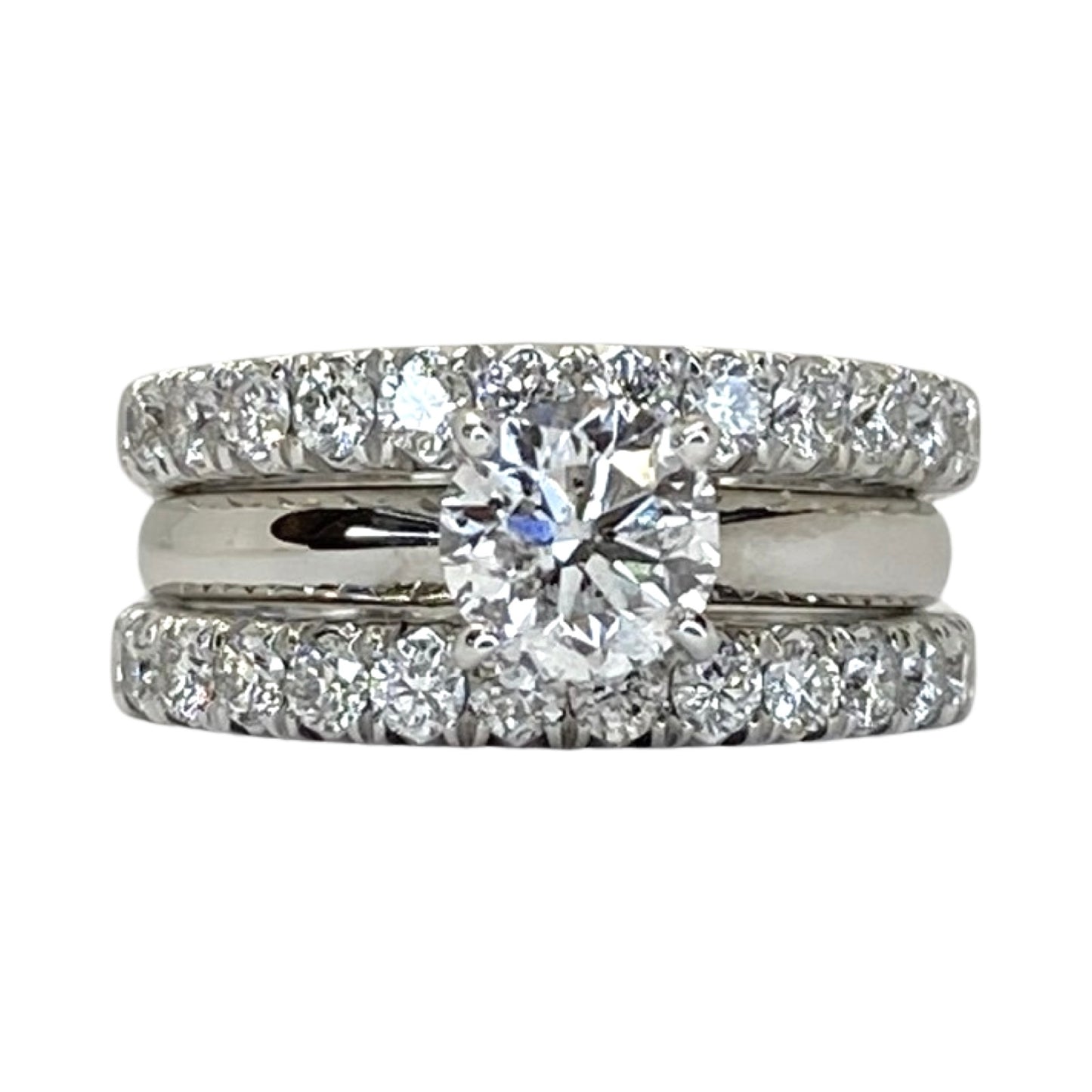 Estate Jewelry 14K White Gold Diamond Wedding Ring