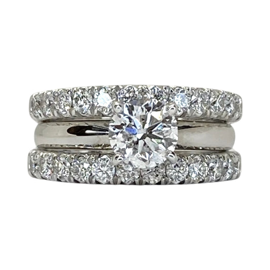 Estate Jewelry 14K White Gold Diamond Wedding Ring