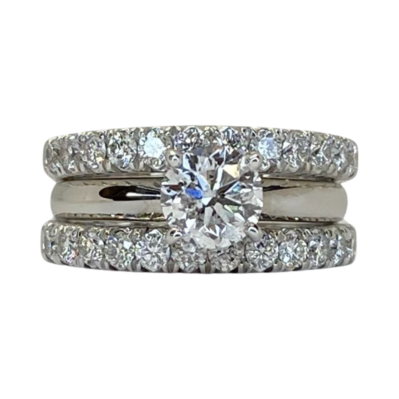 Estate Jewelry 14K White Gold Diamond Wedding Ring