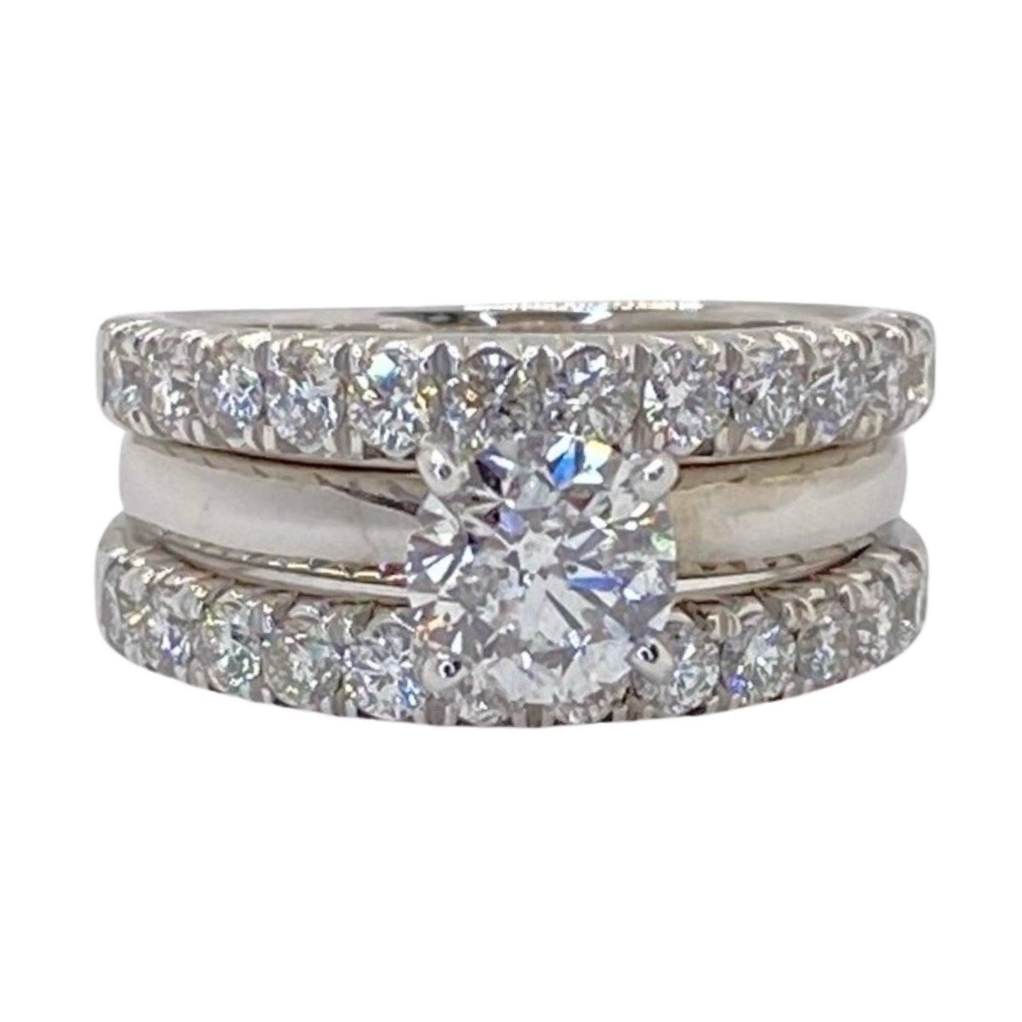 Estate Jewelry 14K White Gold Diamond Wedding Ring