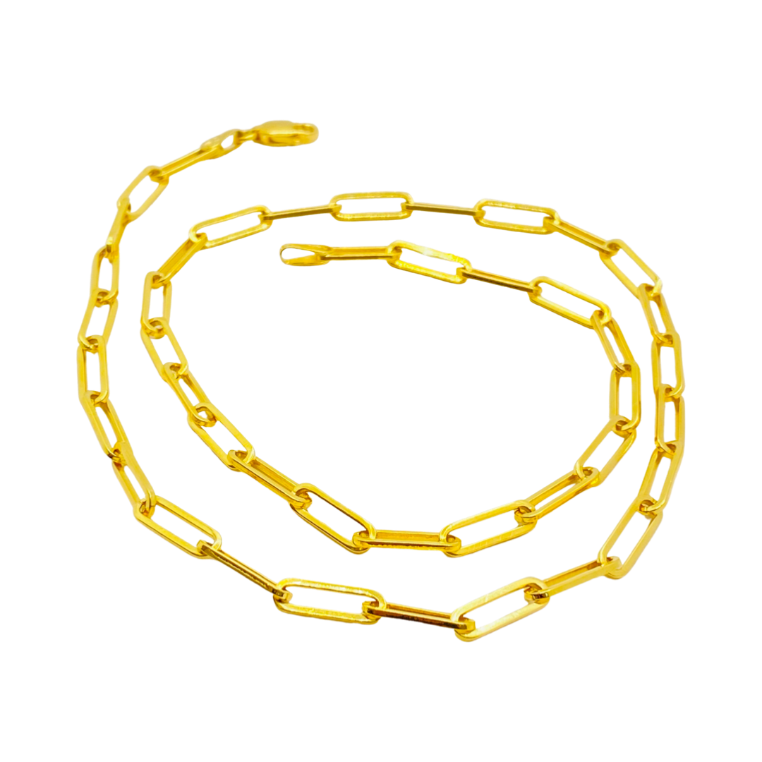 14K Yellow Gold Paperclip Chain Necklace