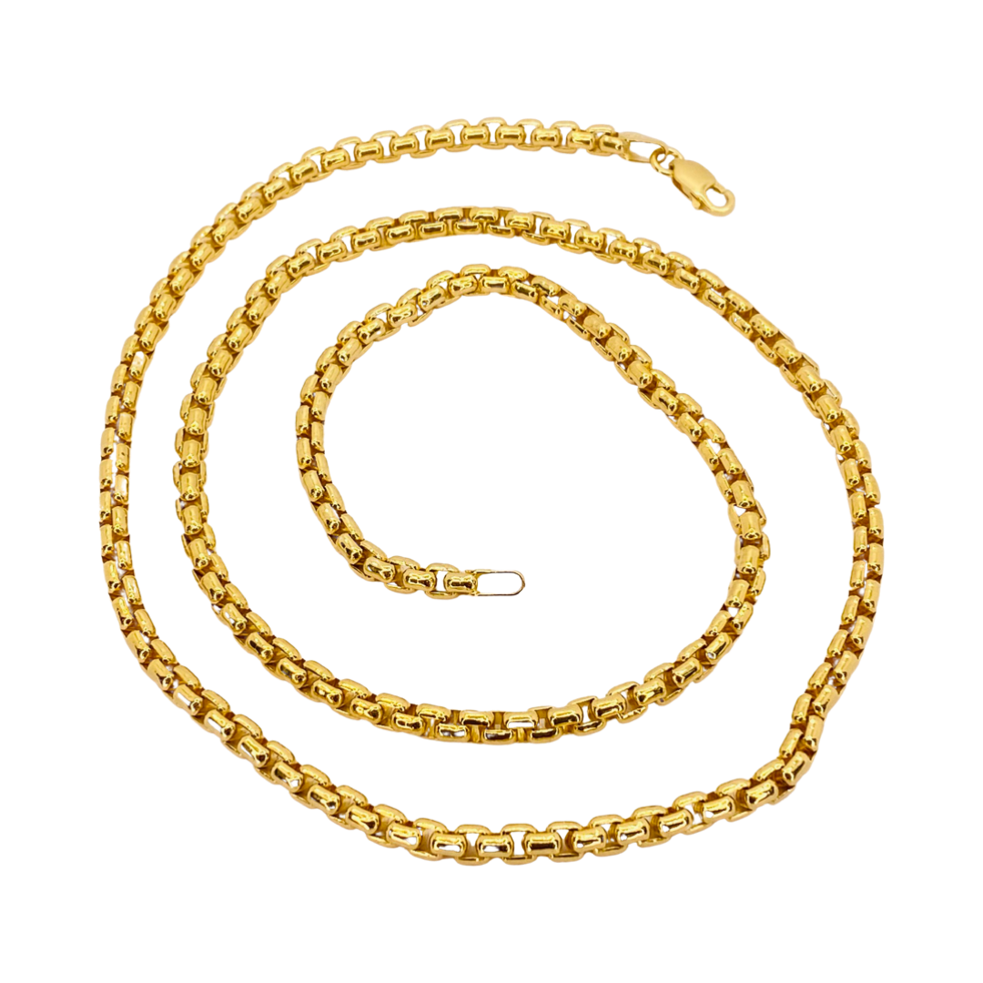 14K Yellow Gold 22" Round Box Chain