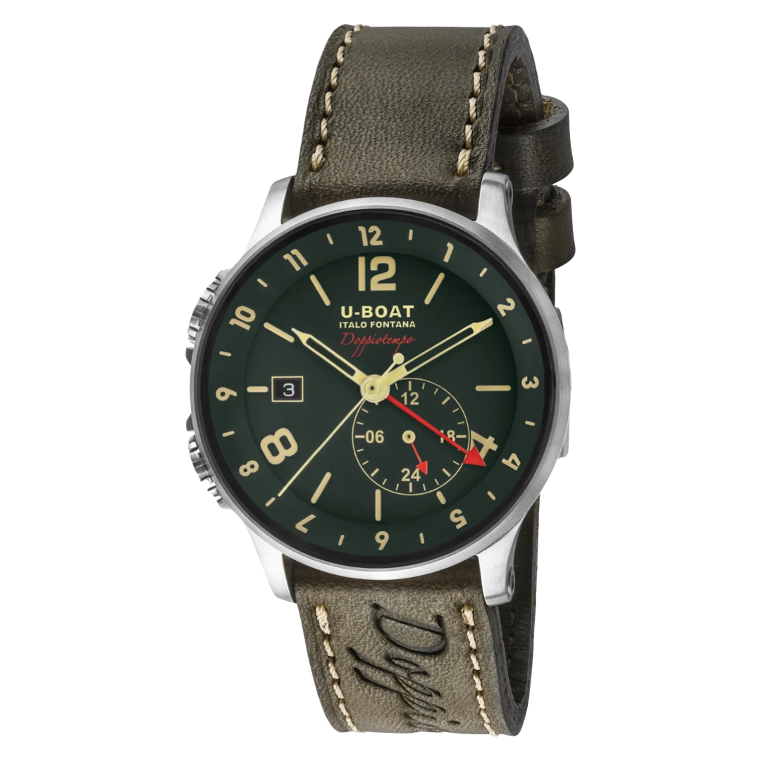 U-BOAT 1938 DOPPIOTEMPO GREEN DIAL 8500