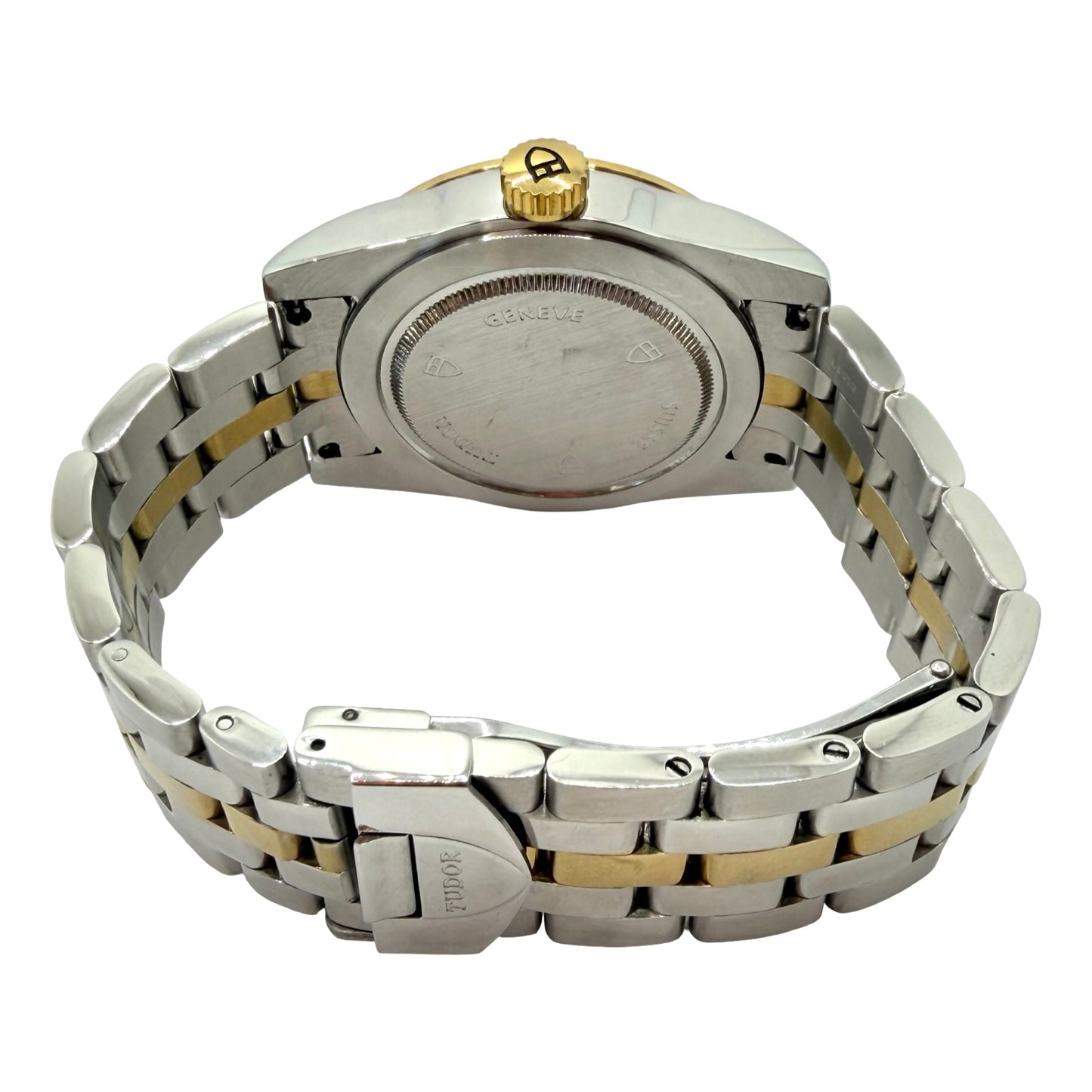 Tudor Glamour Day Date 39mm Champagne Jacquard Diamond Dial 18K Gold/Steel Bracelet 56003