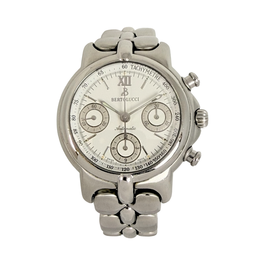 BertoLucci Pulchra Automatic Chronograph 38mm White Dial Steel Bracelet Ref. 664 41-94310