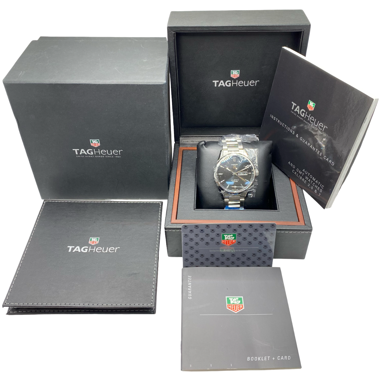 TAG Heuer Carrera Day Date Caliber 5 Automatic 41mm Black Dial Stainless Steel Bracelet WAR201A.BA0723
