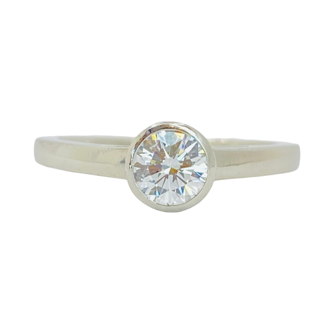 Estate Jewelry Platinum Cartier Solitaire Diamond Ring