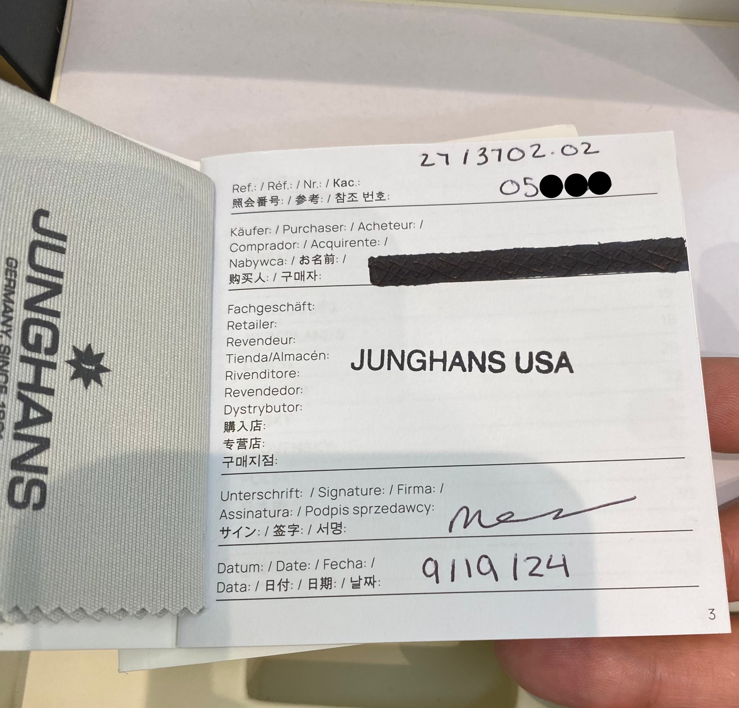 Junghans Max Bill Handaufzug 34mm Black Dial on Black Leather Strap 27/3702.02