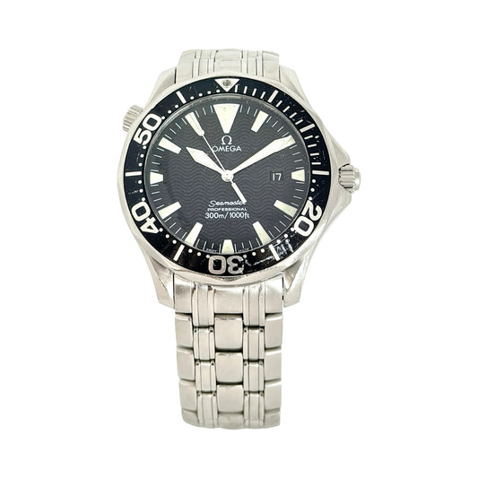 Omega Seamaster 300 Diver Quartz 41mm Black Dial Stainless Steel Bracelet 196.1640
