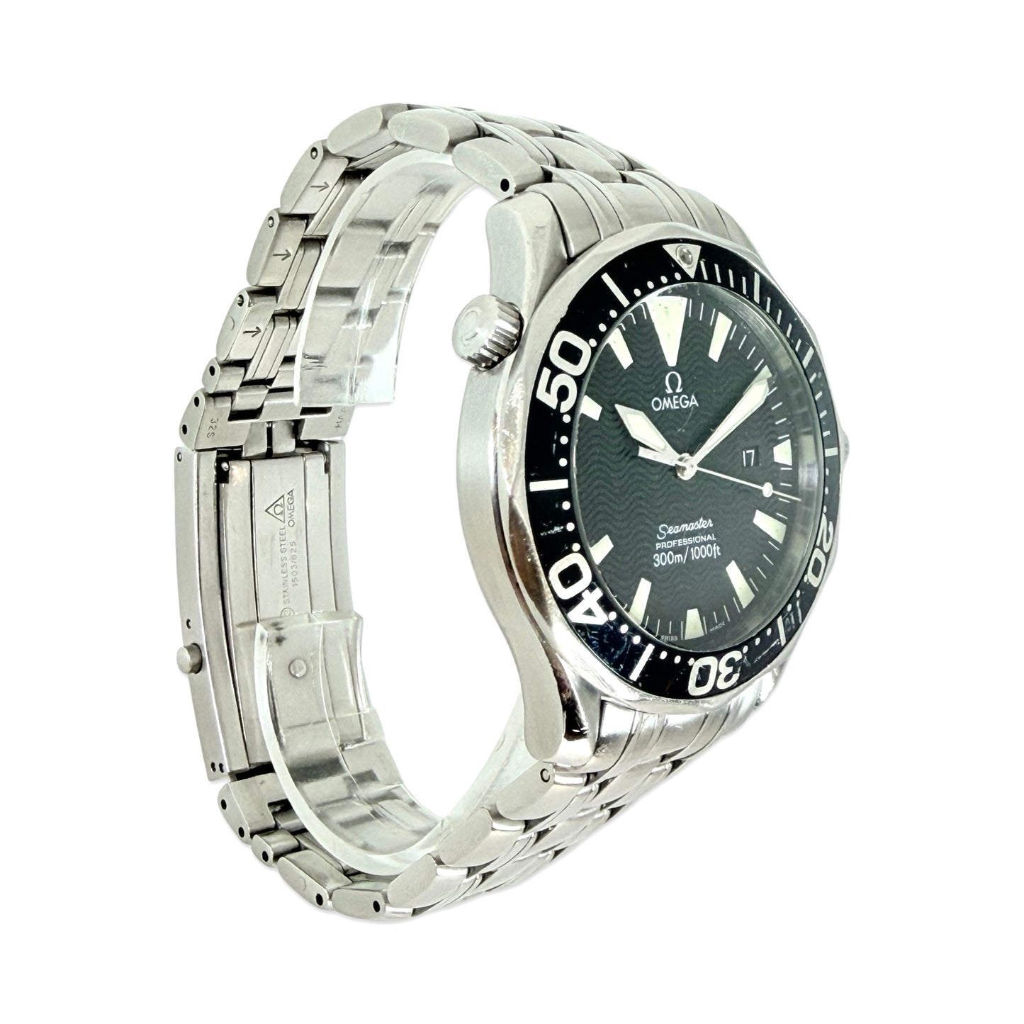Omega Seamaster 300 Diver Quartz 41mm Black Dial Stainless Steel Bracelet 196.1640