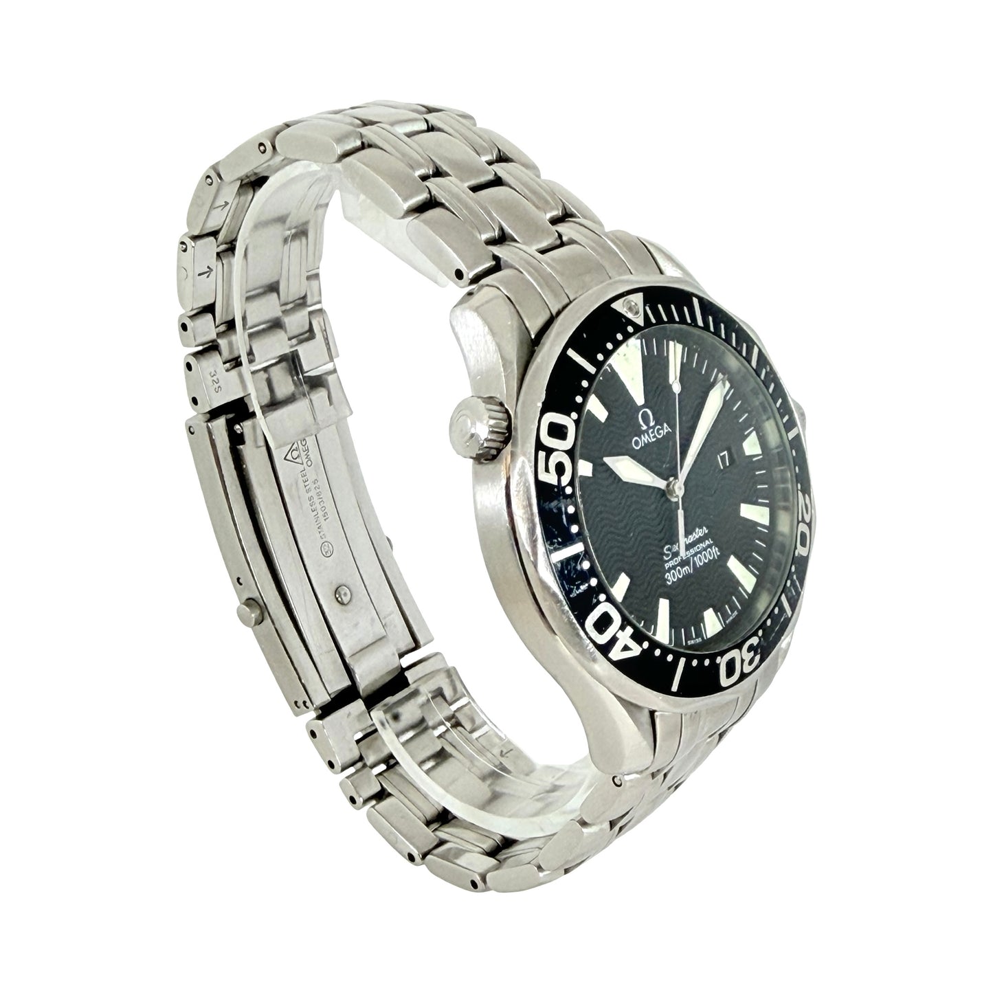 Omega Seamaster 300 Diver Quartz 41mm Black Dial Stainless Steel Bracelet 196.1640