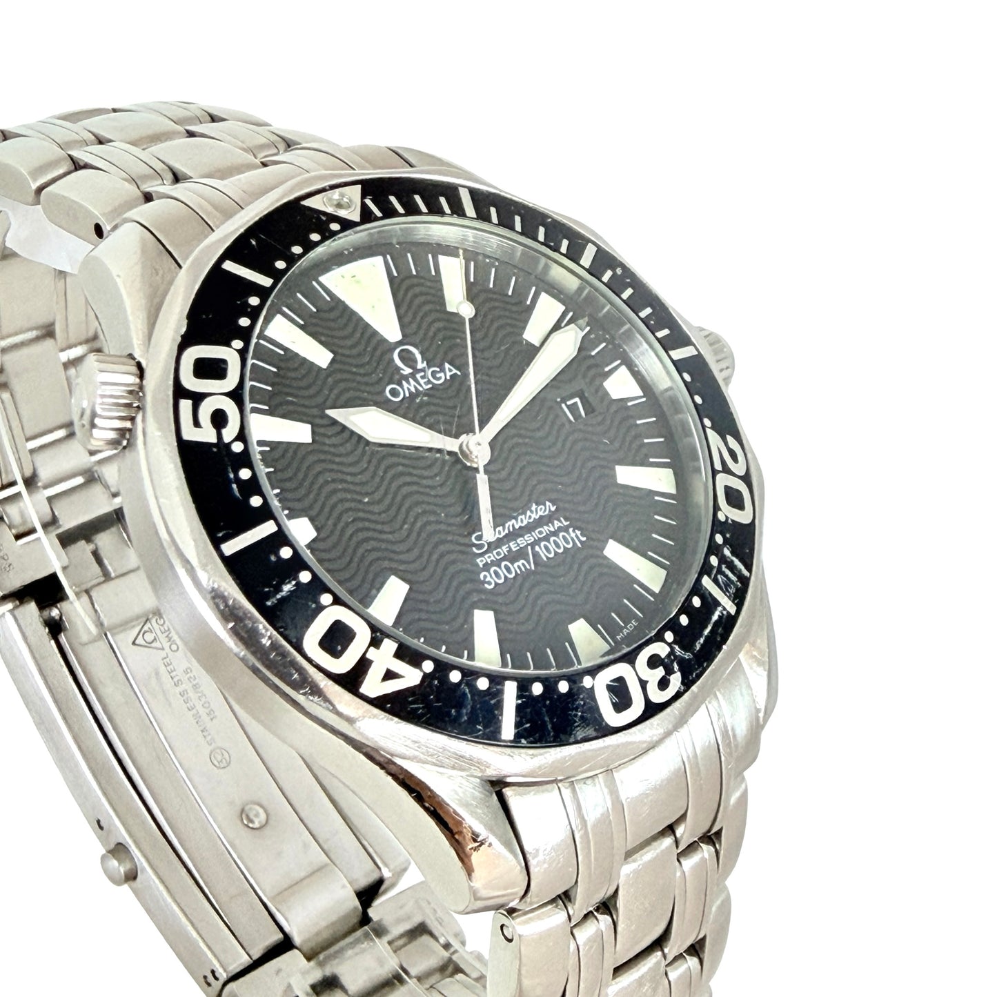 Omega Seamaster 300 Diver Quartz 41mm Black Dial Stainless Steel Bracelet 196.1640