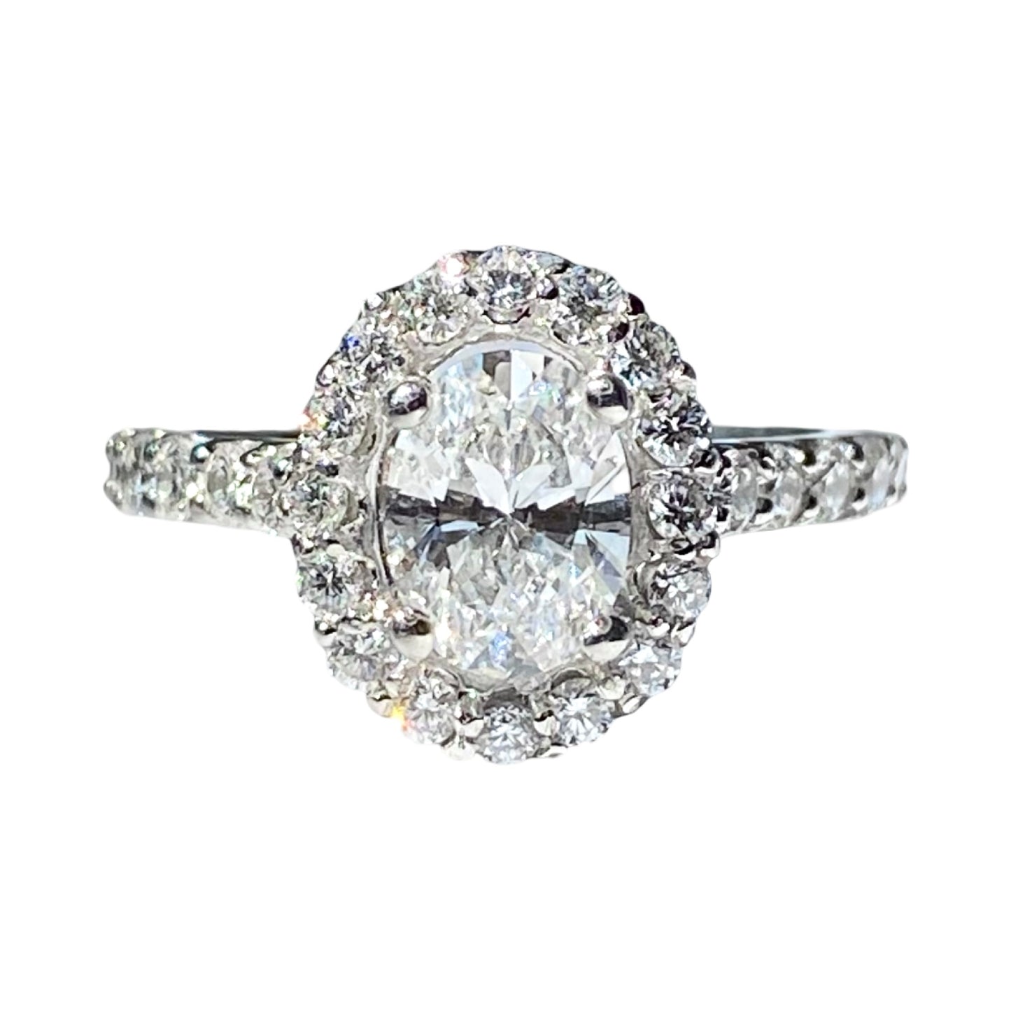 Platinum Oval Diamond Engagement Ring