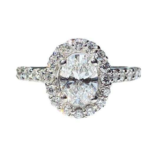 Platinum Oval Diamond Engagement Ring