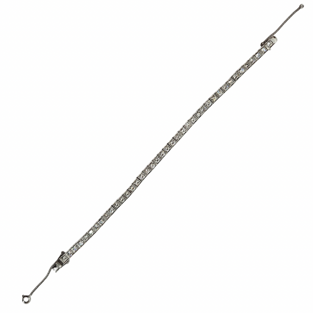 Estate Jewelry 14K White Gold Diamond Tennis Bracelet 5.50 Carats E-F, VS1-VS2
