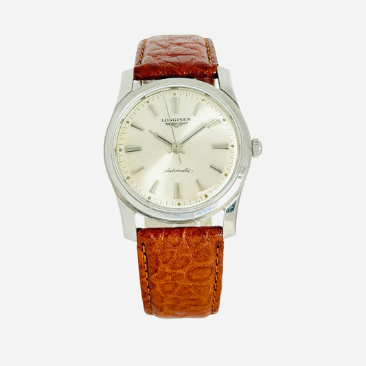 Longines Automatic Calatrava Silver Dial  Brown Leather Strap 2554
