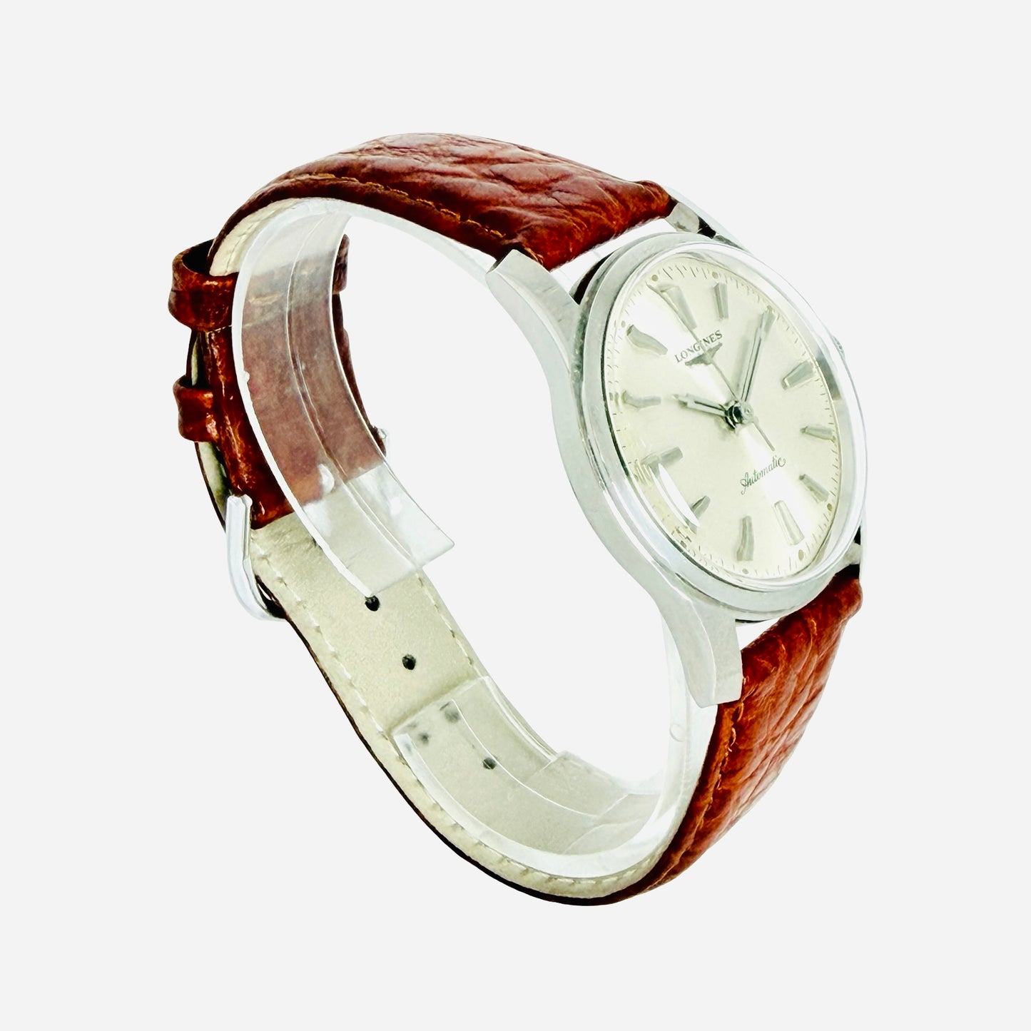 Longines Automatic Calatrava Silver Dial  Brown Leather Strap 2554