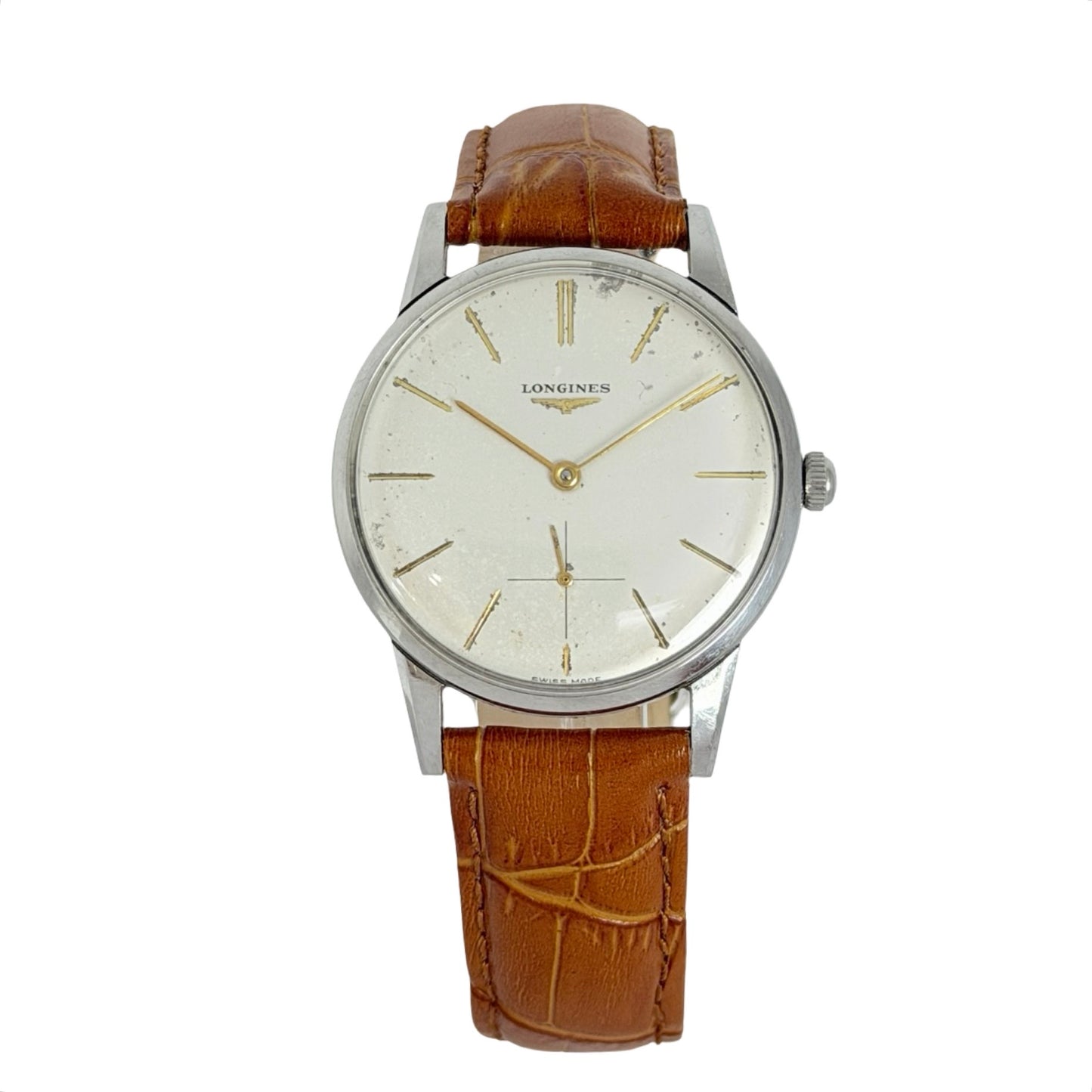 Longines Manual Wind 35mm Caliber 30L White Dial Brown Leather Strap Ref.8888-31
