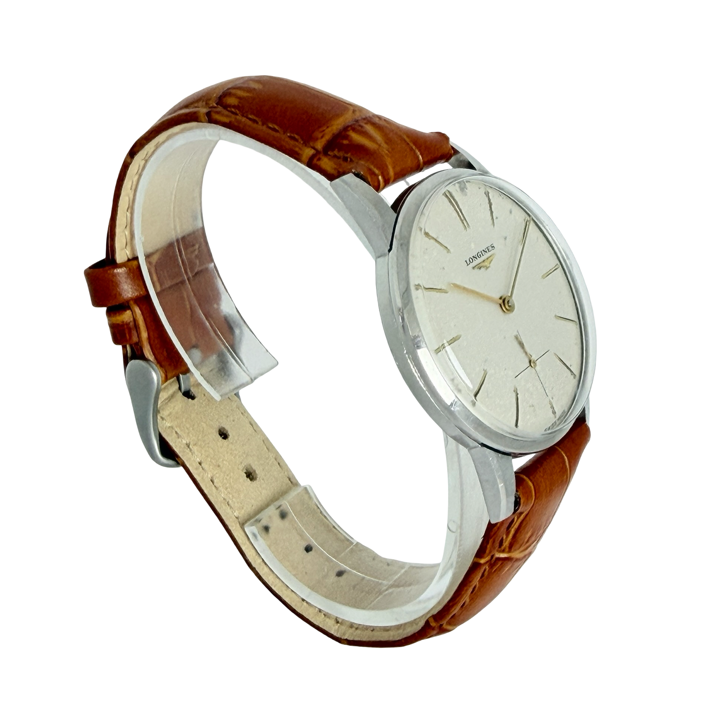 Longines Manual Wind 35mm Caliber 30L White Dial Brown Leather Strap Ref.8888-31