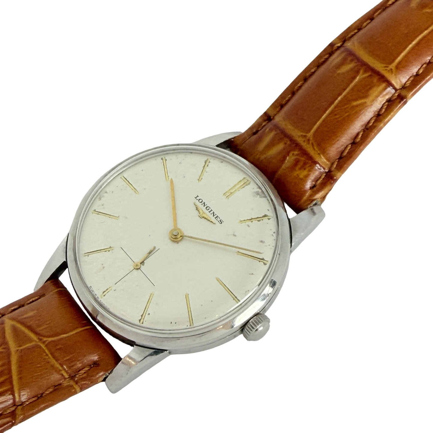 Longines Manual Wind 35mm Caliber 30L White Dial Brown Leather Strap Ref.8888-31