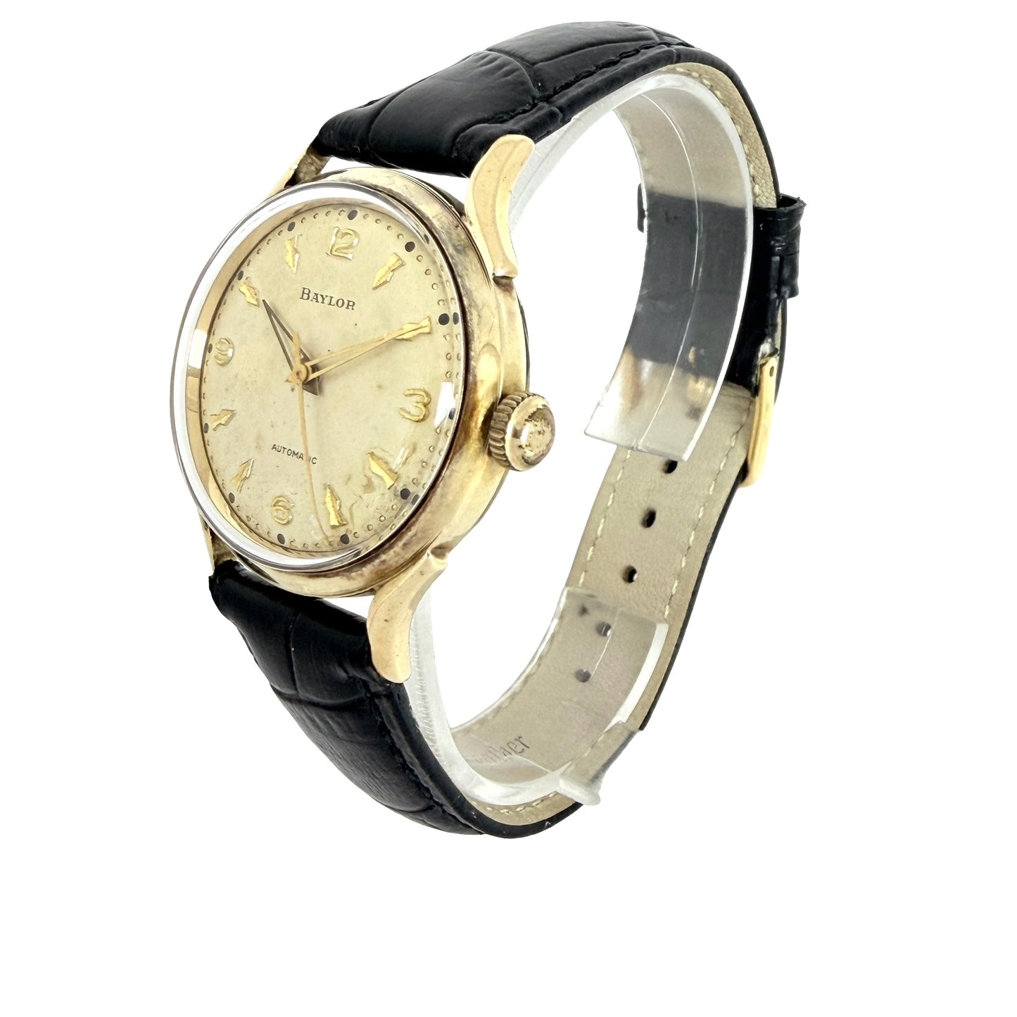 Baylor Automatic 14K Gold Top and Stainless Steel Caseback Silver Tone Dial K00750