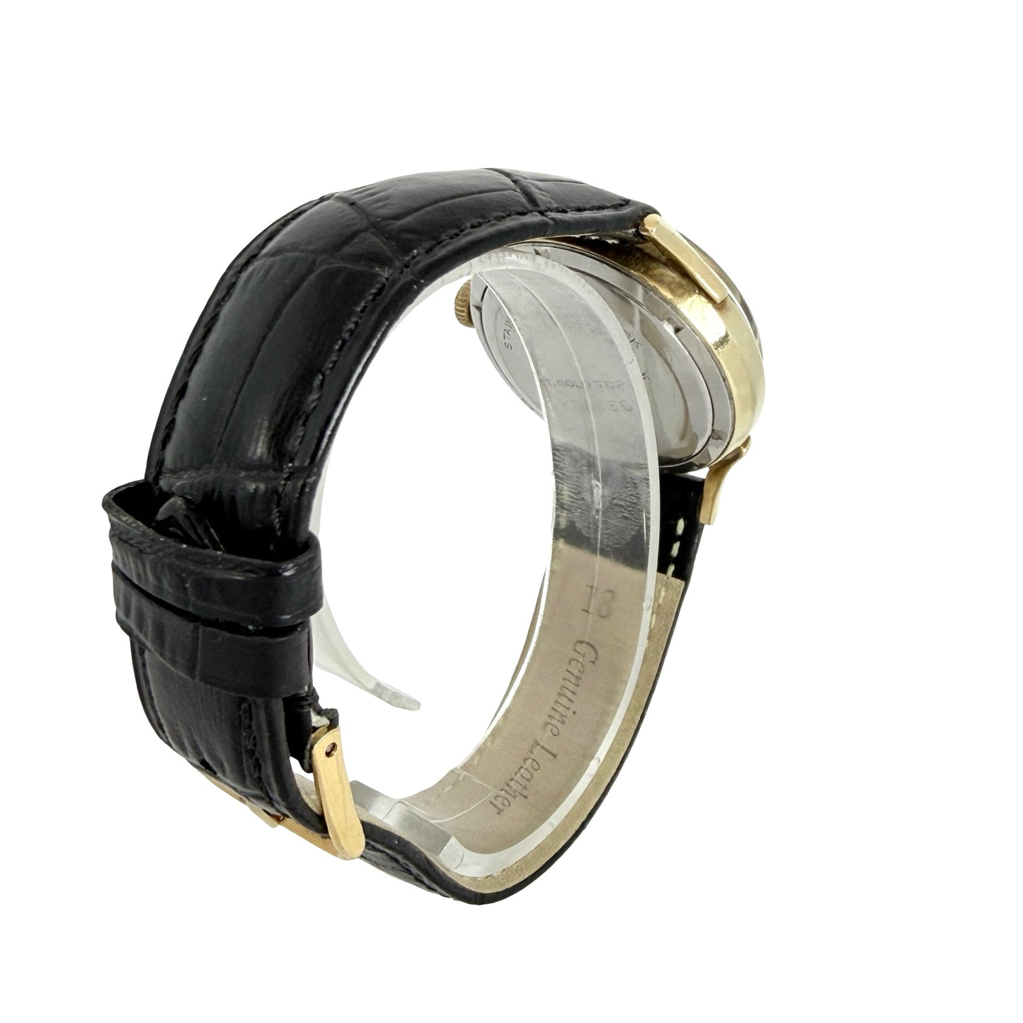Baylor Automatic 14K Gold Top and Stainless Steel Caseback Silver Tone Dial K00750