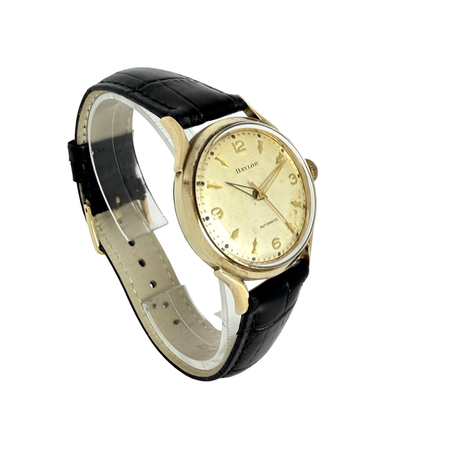 Baylor Automatic 14K Gold Top and Stainless Steel Caseback Silver Tone Dial K00750