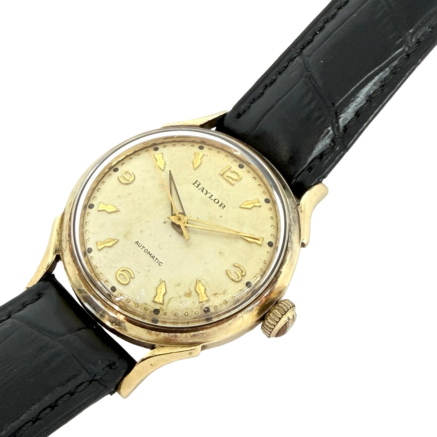 Baylor Automatic 14K Gold Top and Stainless Steel Caseback Silver Tone Dial K00750