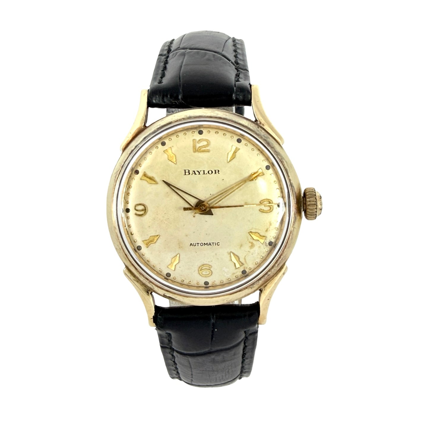 Baylor Automatic 14K Gold Top and Stainless Steel Caseback Silver Tone Dial K00750