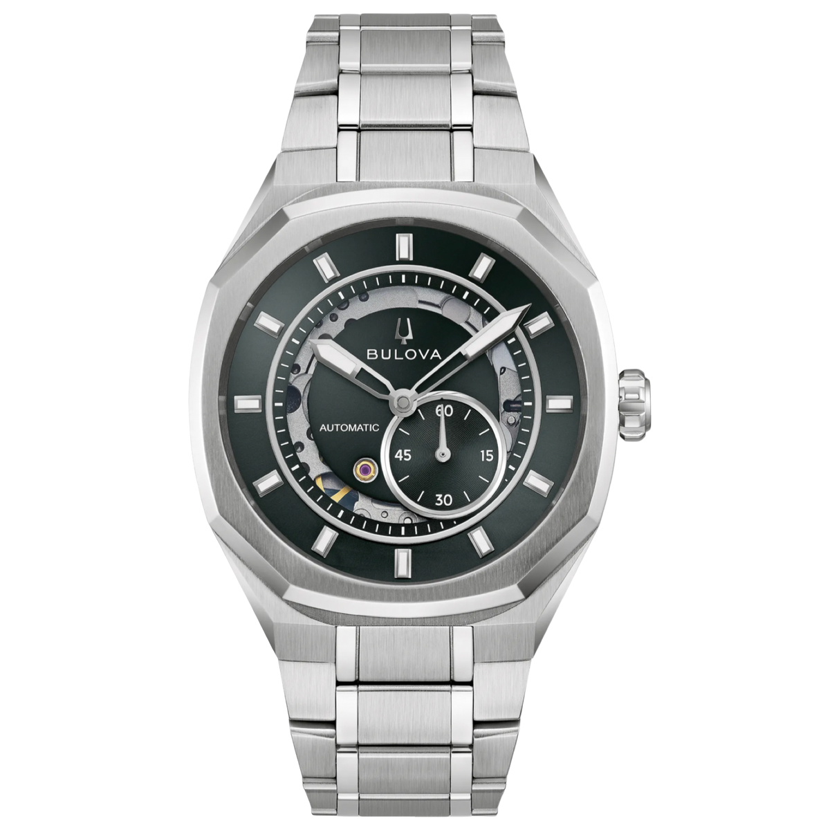 Bulova Marc Anthony Surveyor Automatic 40.5mm Green Dial Steel Bracelet 96A346