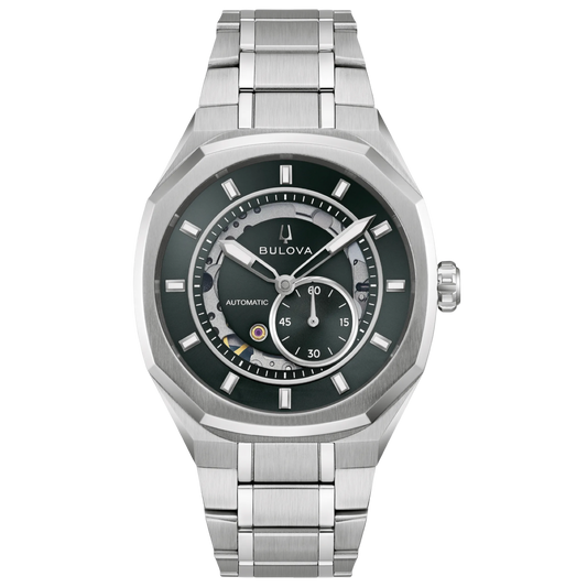 Bulova Marc Anthony Surveyor Automatic 40.5mm Green Dial Steel Bracelet 96A346