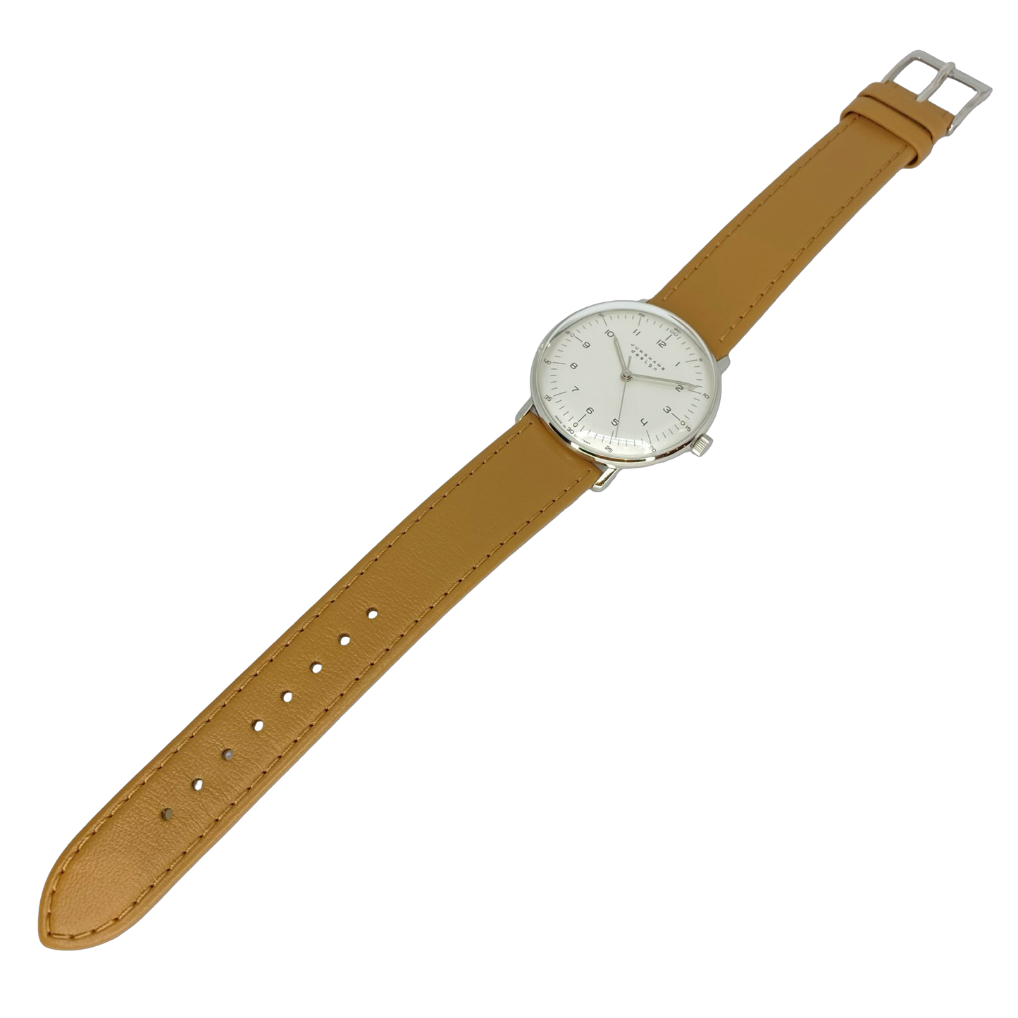 Junghans Max Bill Handaufzug 34mm Brown Dial on Brown Leather Strap 27/3701.02