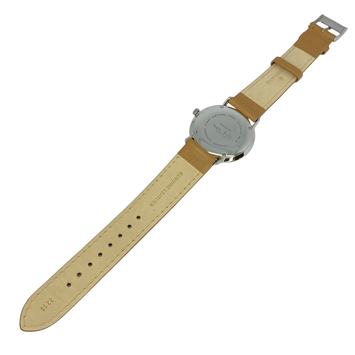 Junghans Max Bill Handaufzug 34mm Brown Dial on Brown Leather Strap 27/3701.02