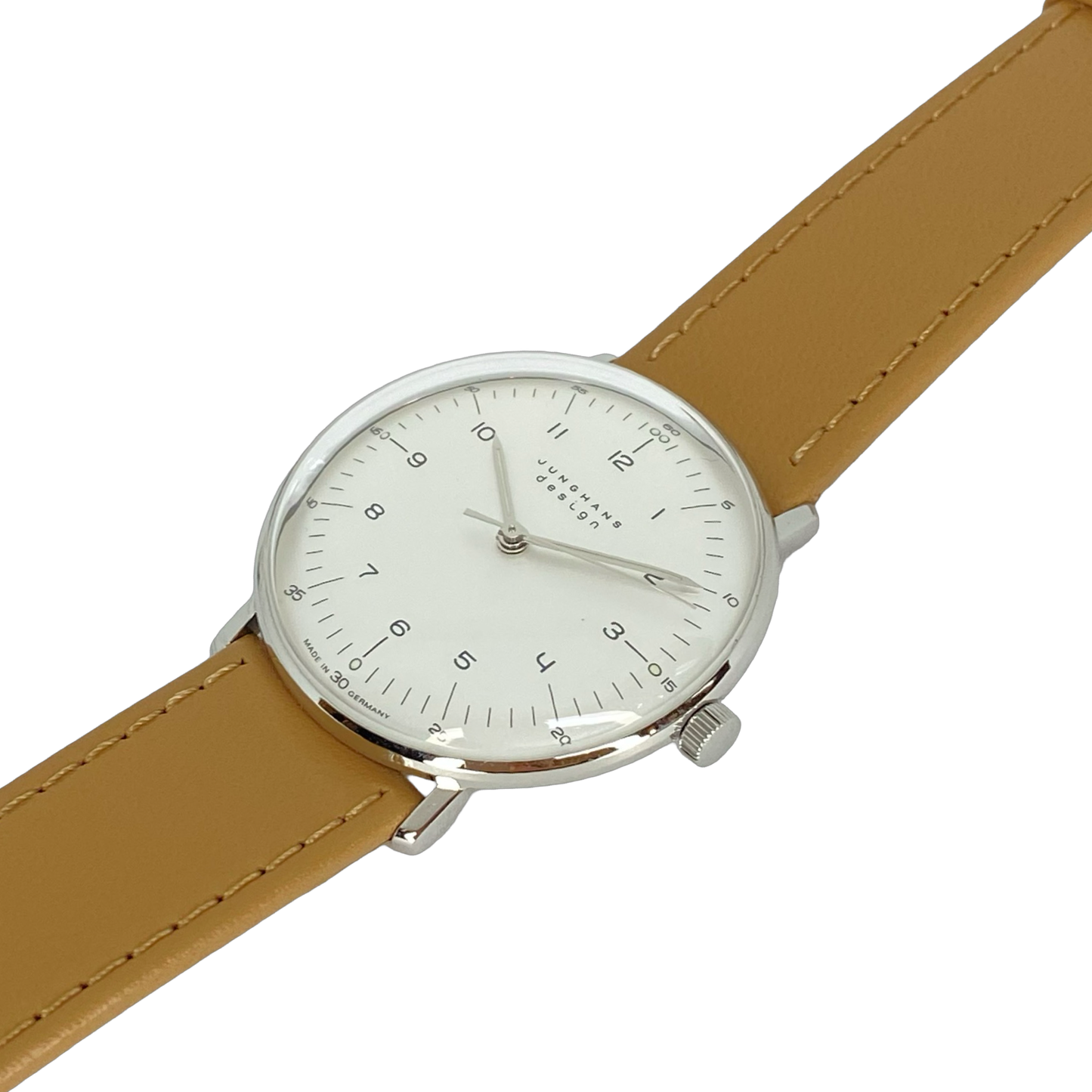 Junghans Max Bill Handaufzug 34mm Brown Dial on Brown Leather Strap 27/3701.02