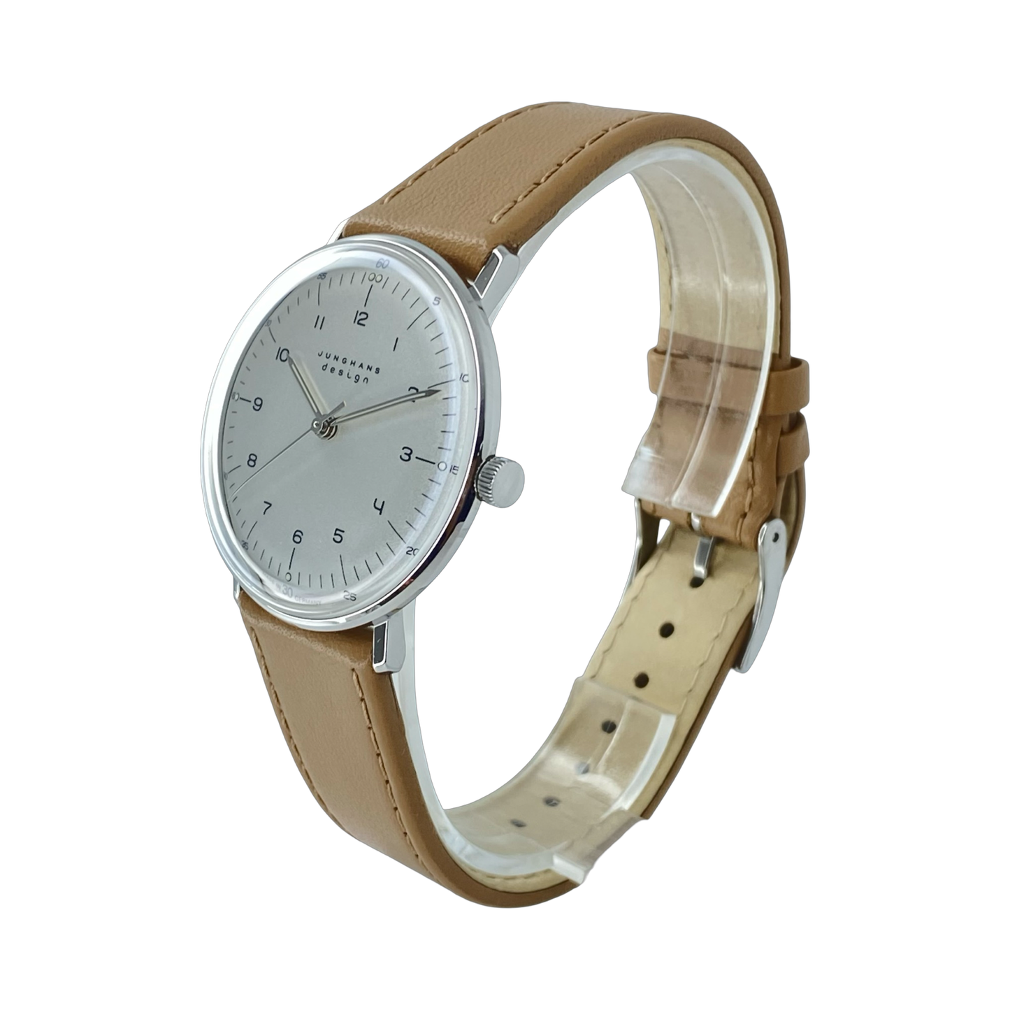 Junghans Max Bill Handaufzug 34mm Brown Dial on Brown Leather Strap 27/3701.02