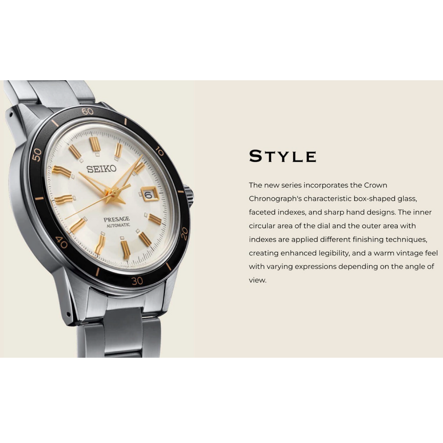 Seiko Presage Style60's Series Automatic Green Dial/Bezel Stainless Steel Bracelet SRPG07