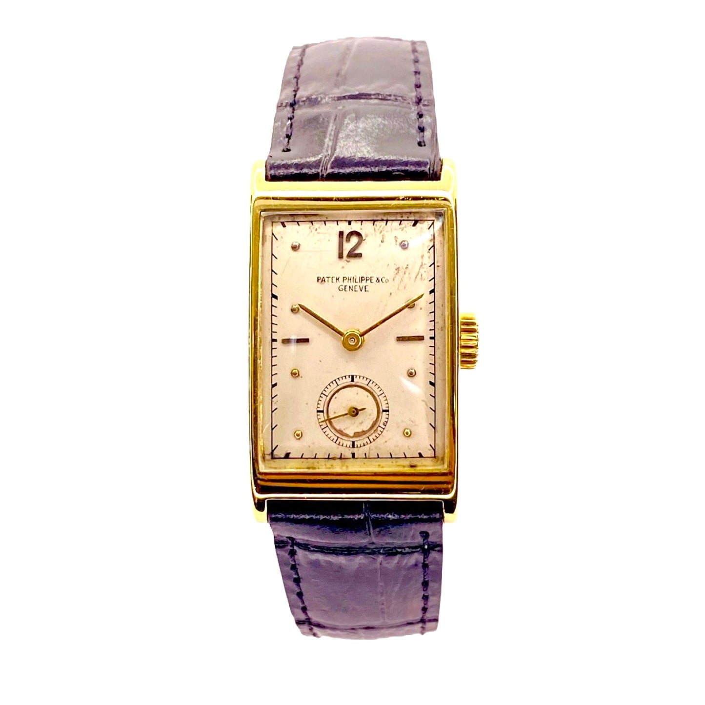 Patek Philippe 1442J Art Deco Tank Style 18K Yellow Gold